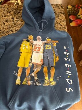 Basketball Legends GraphicHoodie in Bluesize small will fit M Kobe jordan lebr
